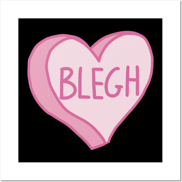 Blegh Pink Love Heart Wall Art by ROLLIE MC SCROLLIE